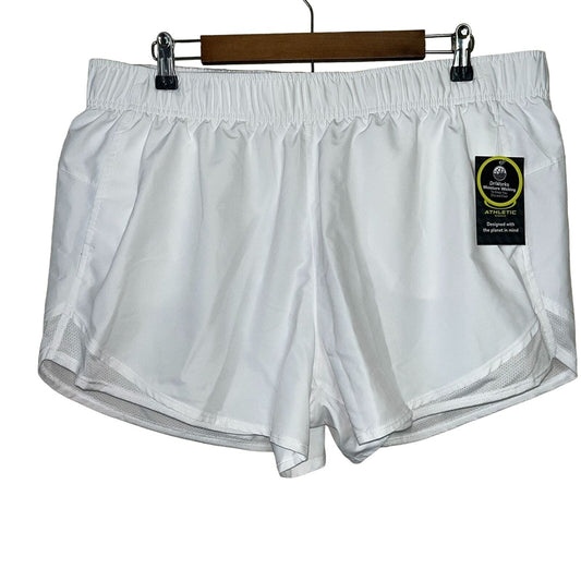 Athletic Works Womens Sz XL Pull On Workout Shorts White Elastic Waist