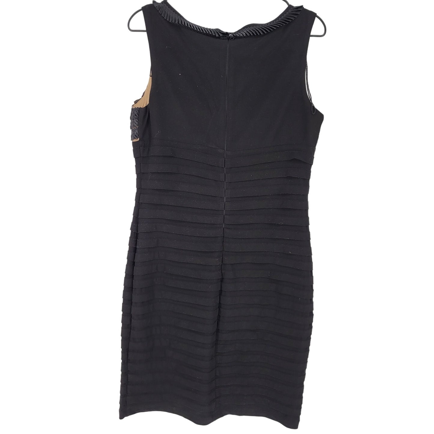 Dressbarn Womens Sz 10 Knee Length Cocktail Dress Black Cream Micro Pleated