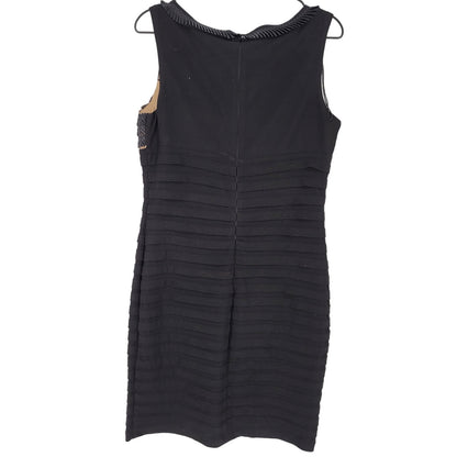 Dressbarn Womens Sz 10 Knee Length Cocktail Dress Black Cream Micro Pleated