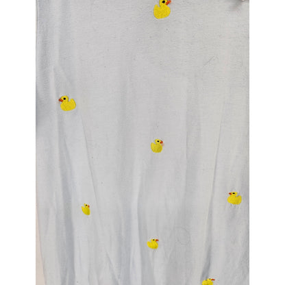 Secret Treasures Womens Sz L Knee Length Cotton Nightgown Blue Embroidered Ducks