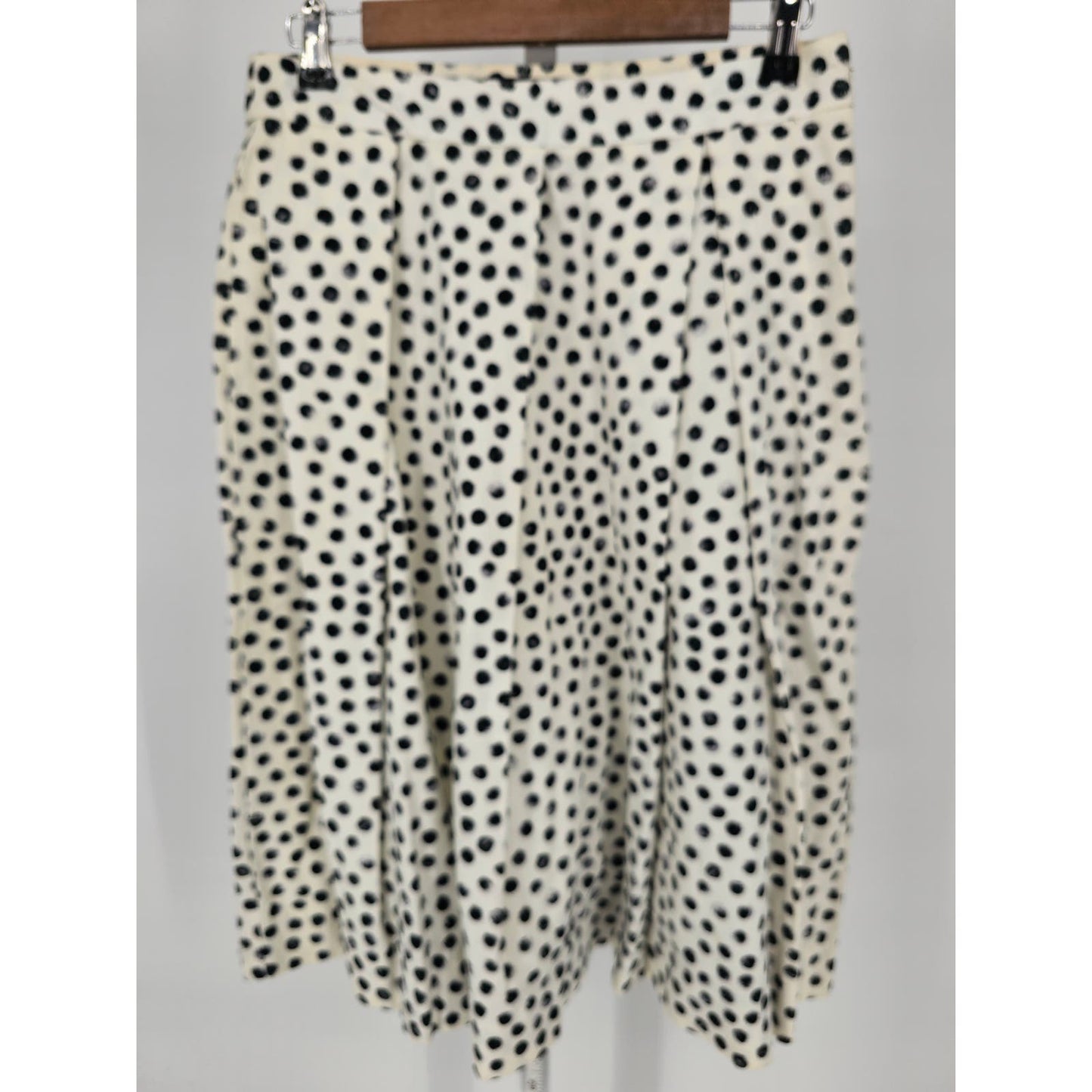 Who What Wear Womens Sz 6 Midi Length Career Skirt Black White Polka Dot