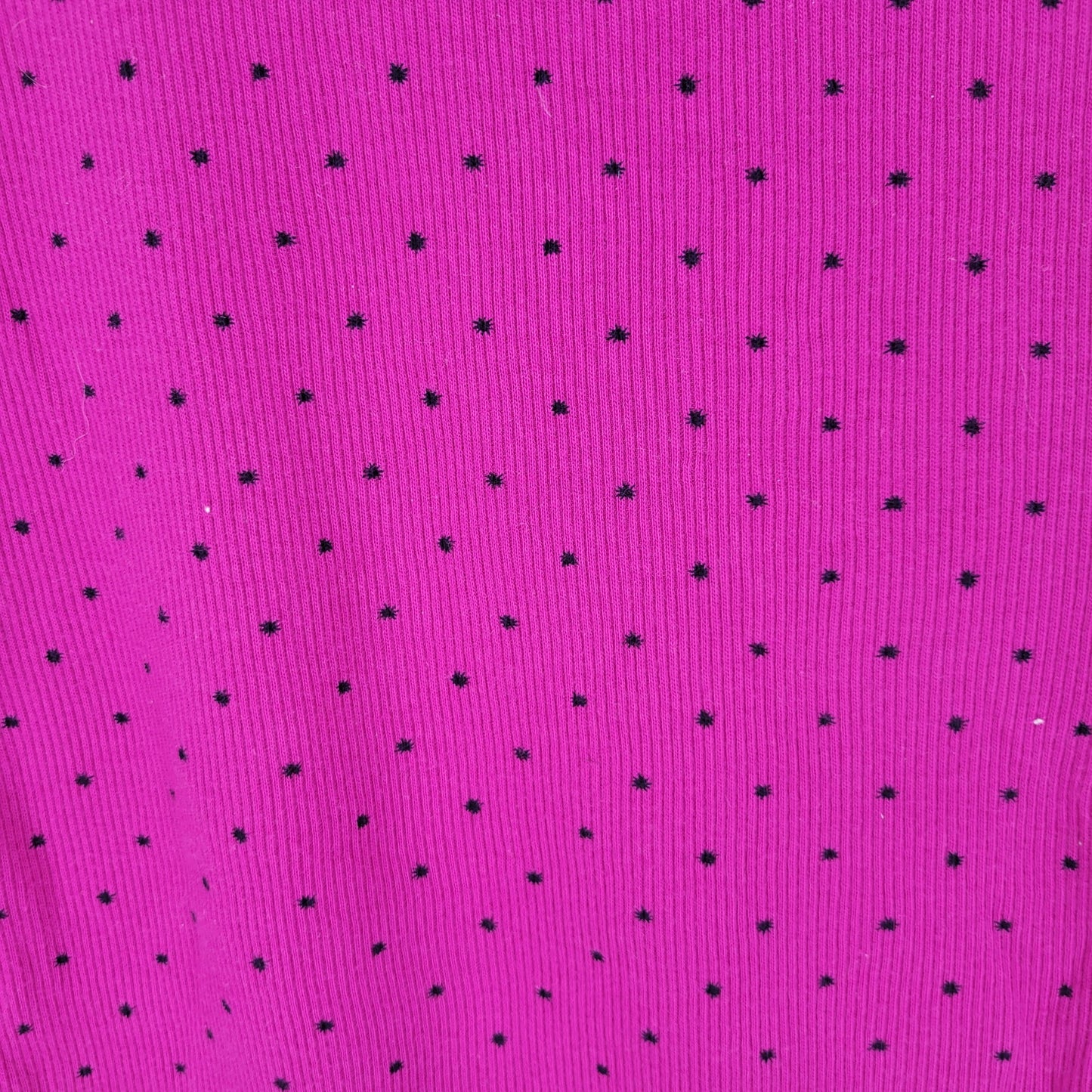 Sonoma Womens Sz M 100% Cotton Ribbed Tank Top Pink Black Polka Dot