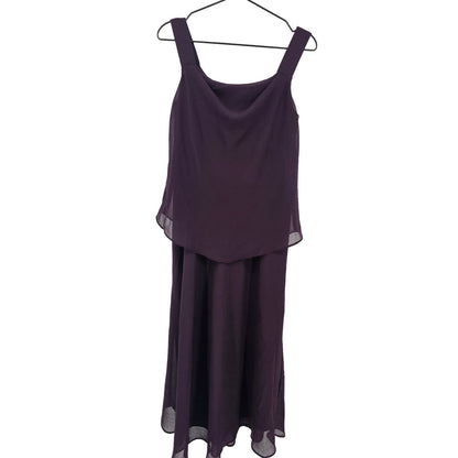 After Dark Womens Sz 6 Maxi Length Formal Chiffon Dress Dark Purple Sleeveless