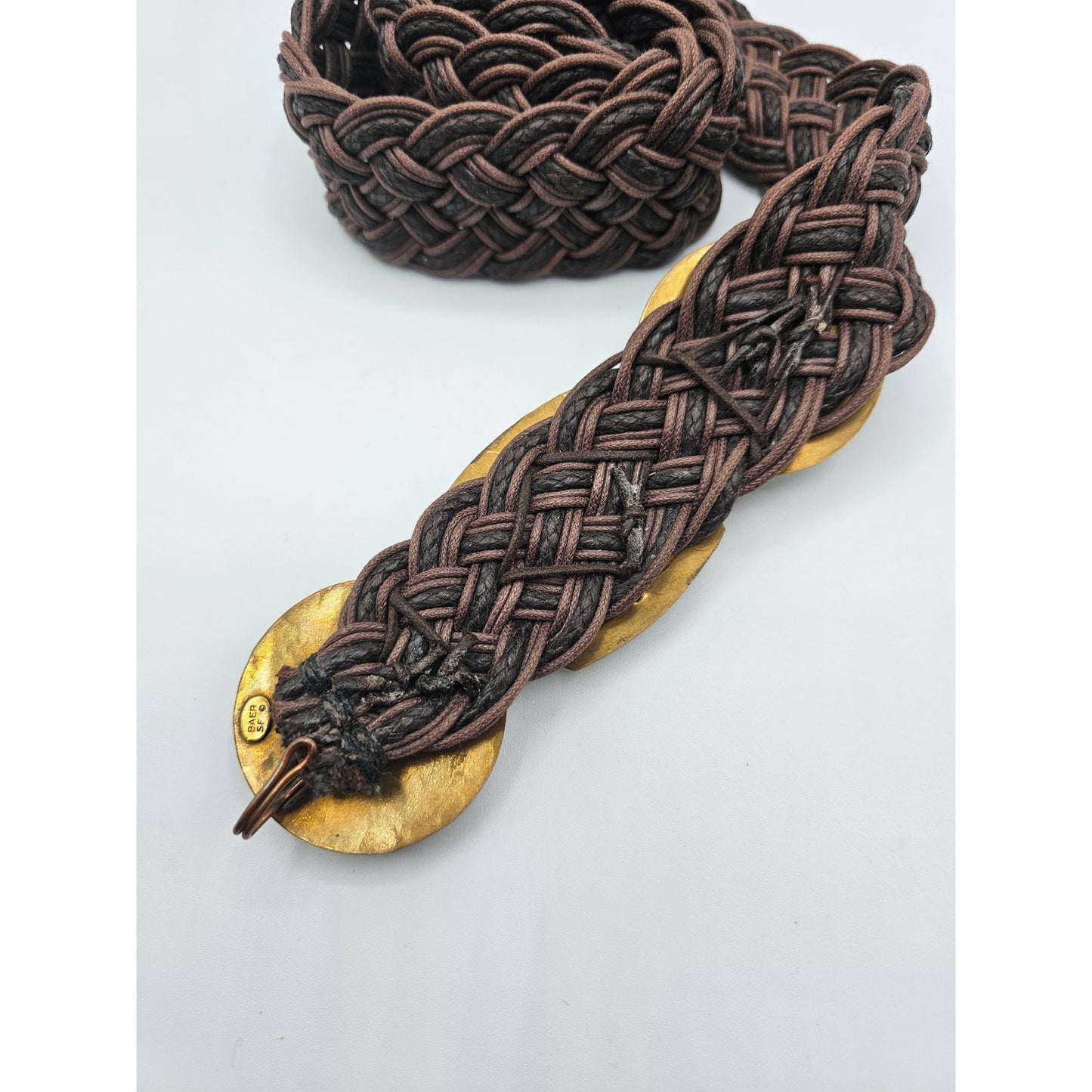 Vintage Marjorie Baer San Francisco Artisan Mixed Metal/Black Woven Belt Sz S