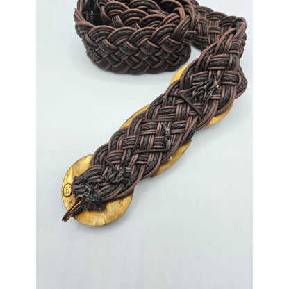 Vintage Marjorie Baer San Francisco Artisan Mixed Metal/Black Woven Belt Sz S