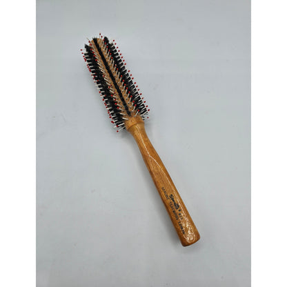 Vintage 1960s Spornette 833 Teakwood Round Brush hairbrush