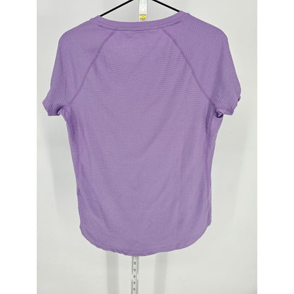 Kirkland Womens Sz S Short Sleeve V Neck Athletic T Shirt Lavender Purple