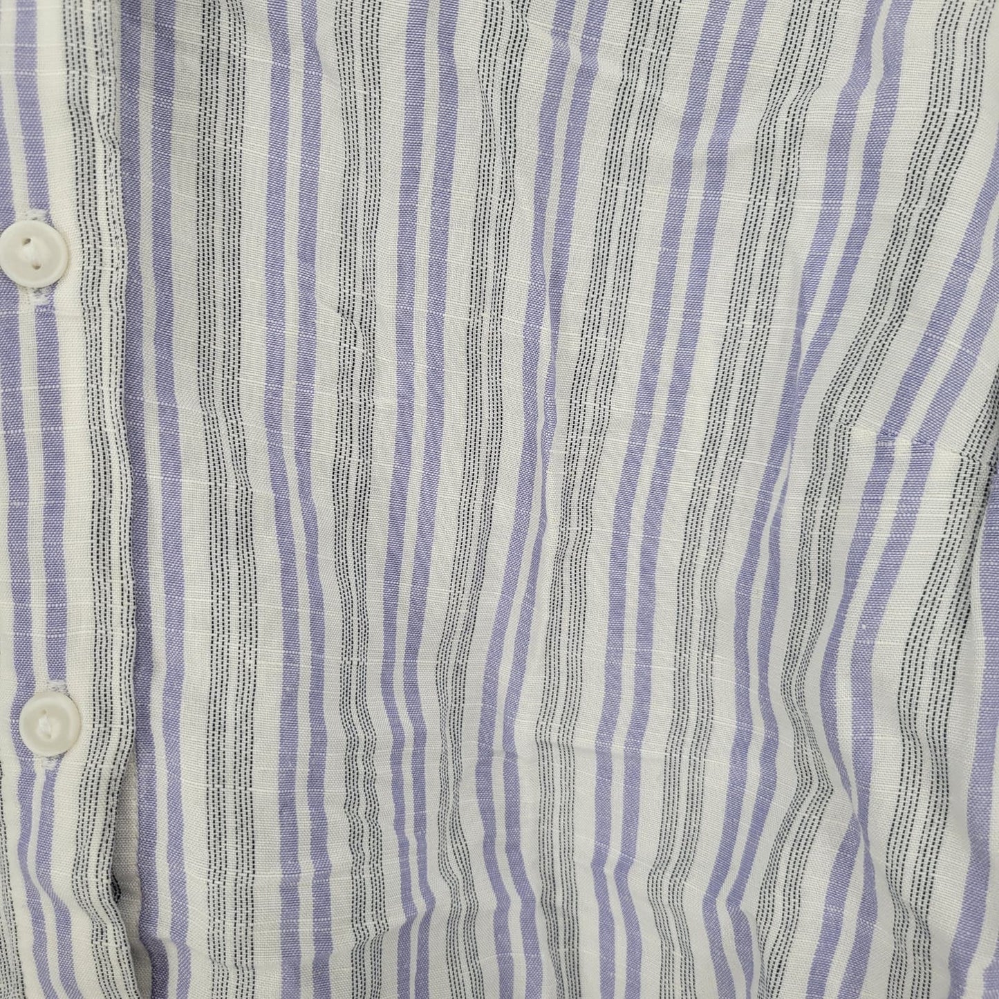 Croft & Barrow Womens Sz L Sleeveless Button Up Collard Top Purple White Striped