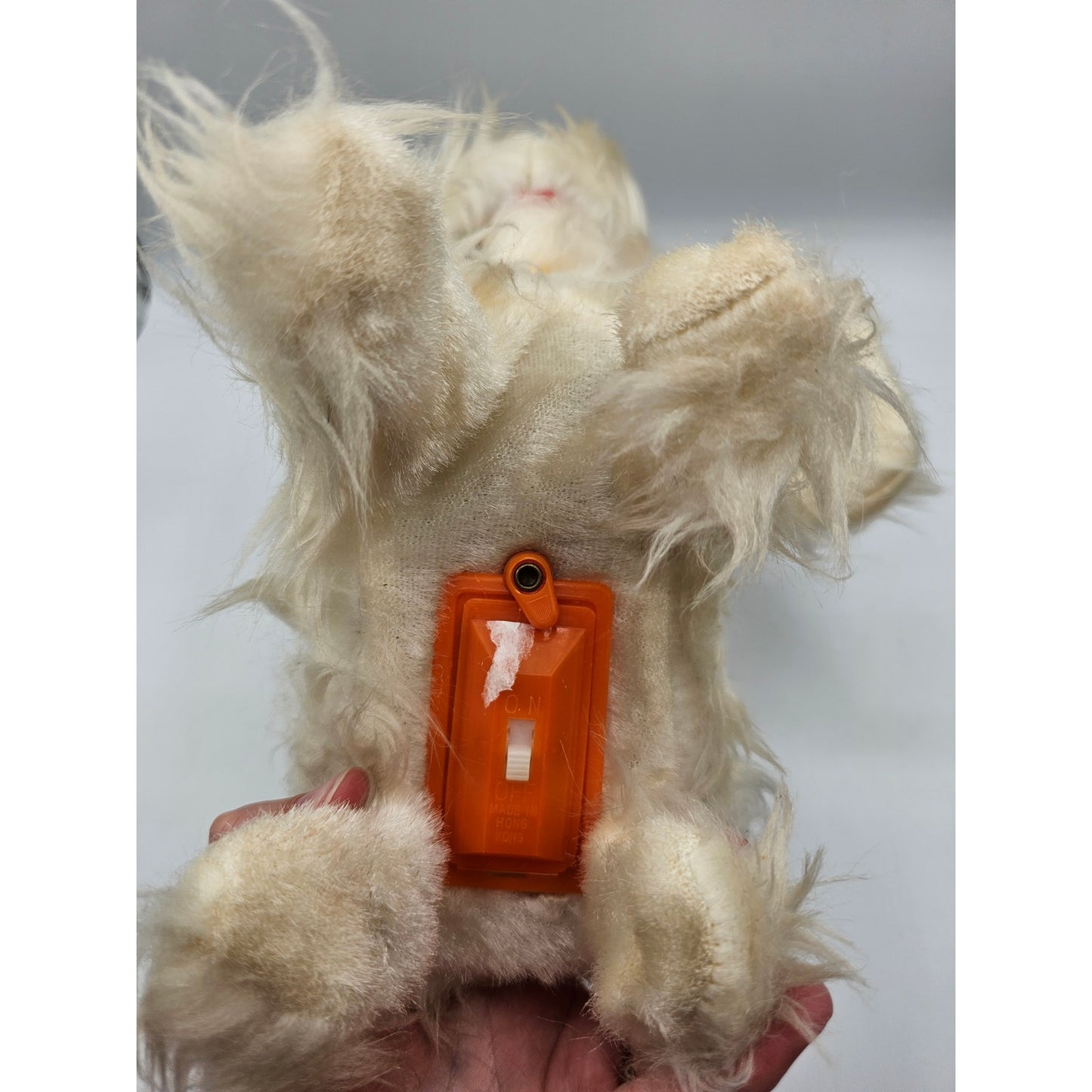 Vintage Hong Kong Terrier Puppy Dog Plush Battery Operated Toy W/ Bow