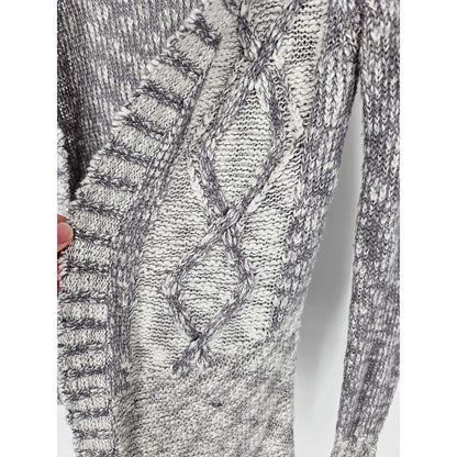 Aeropostale Womens Sz XS Open Front Knit Cardigan Sweater Gray White