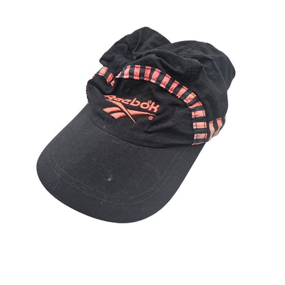 Vintage Reebok Womens Nylon Baseball Running Hat Black and Bright Pink