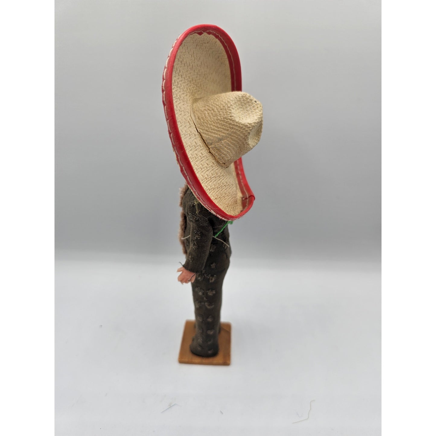 Vintage 1950s Mexican Man Bisque Souvenir Doll Folk Art Sombrero