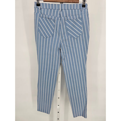 Forever 21 Womens Sz M Slim Leg Light Blue Pinstripe Dress Pants