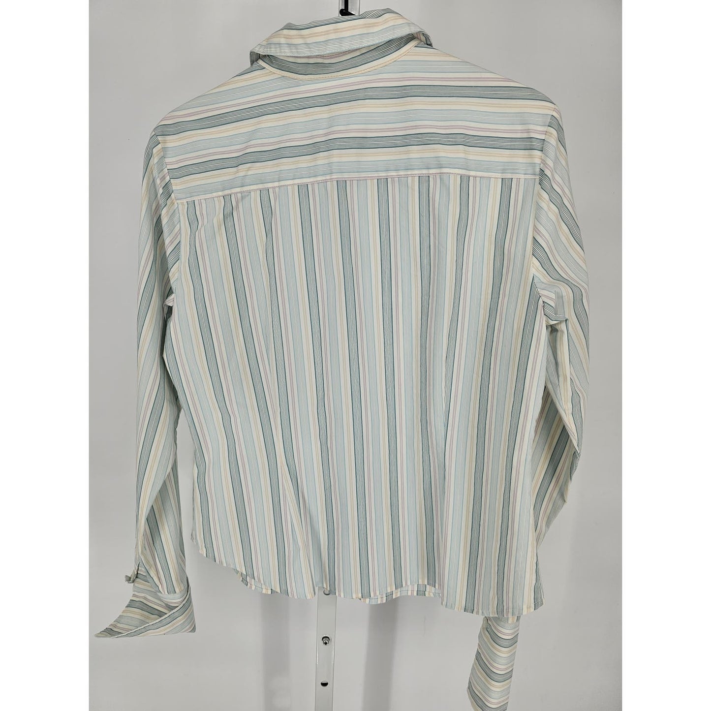 Amanda Smith Womens Sz 12 Long Sleeve Button Up Dress Shirt Pastel Striped