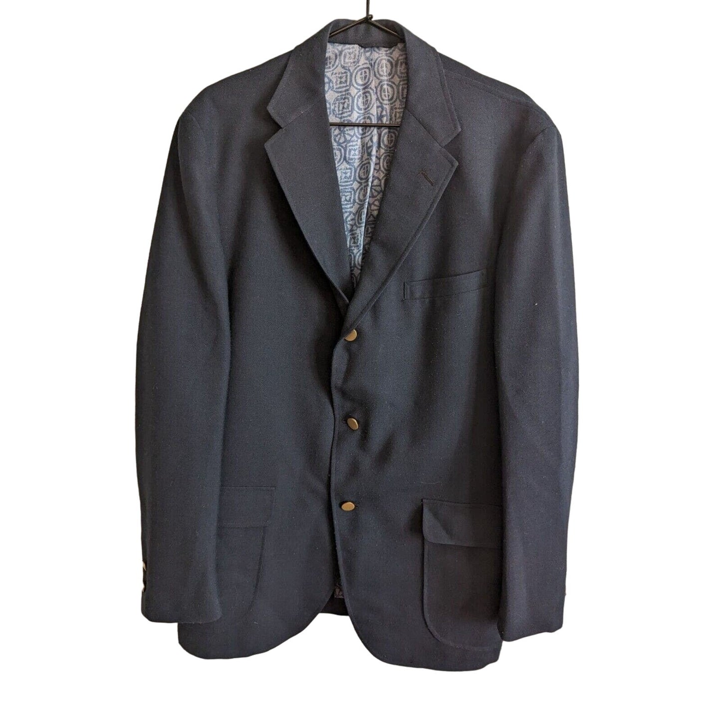 Vintage 1970s Palm Beach Mens 3 Button Suit Coat Navy Blue Sz 42R