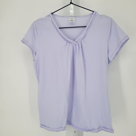 Croft & Barrow Intimates Womens Sz M Short Sleeve Pajama Shirt Light Purple