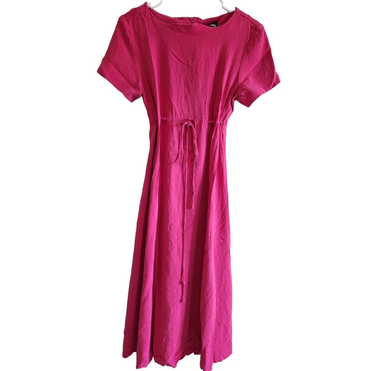 Vintage 1970s Sharon Young Dresses Womens Sz S Midi Dress Bright Pink