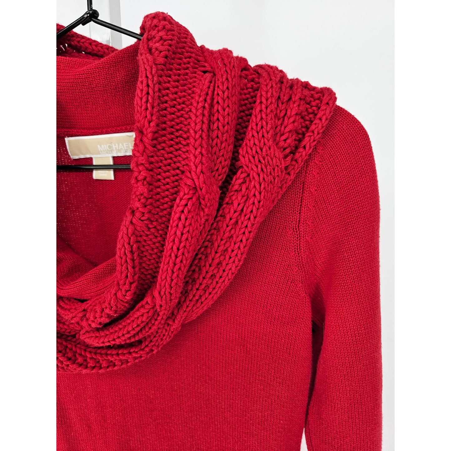 Michael by Michael Kors Womens Sz XXS Cowl Neck Tunic Top Red Knit