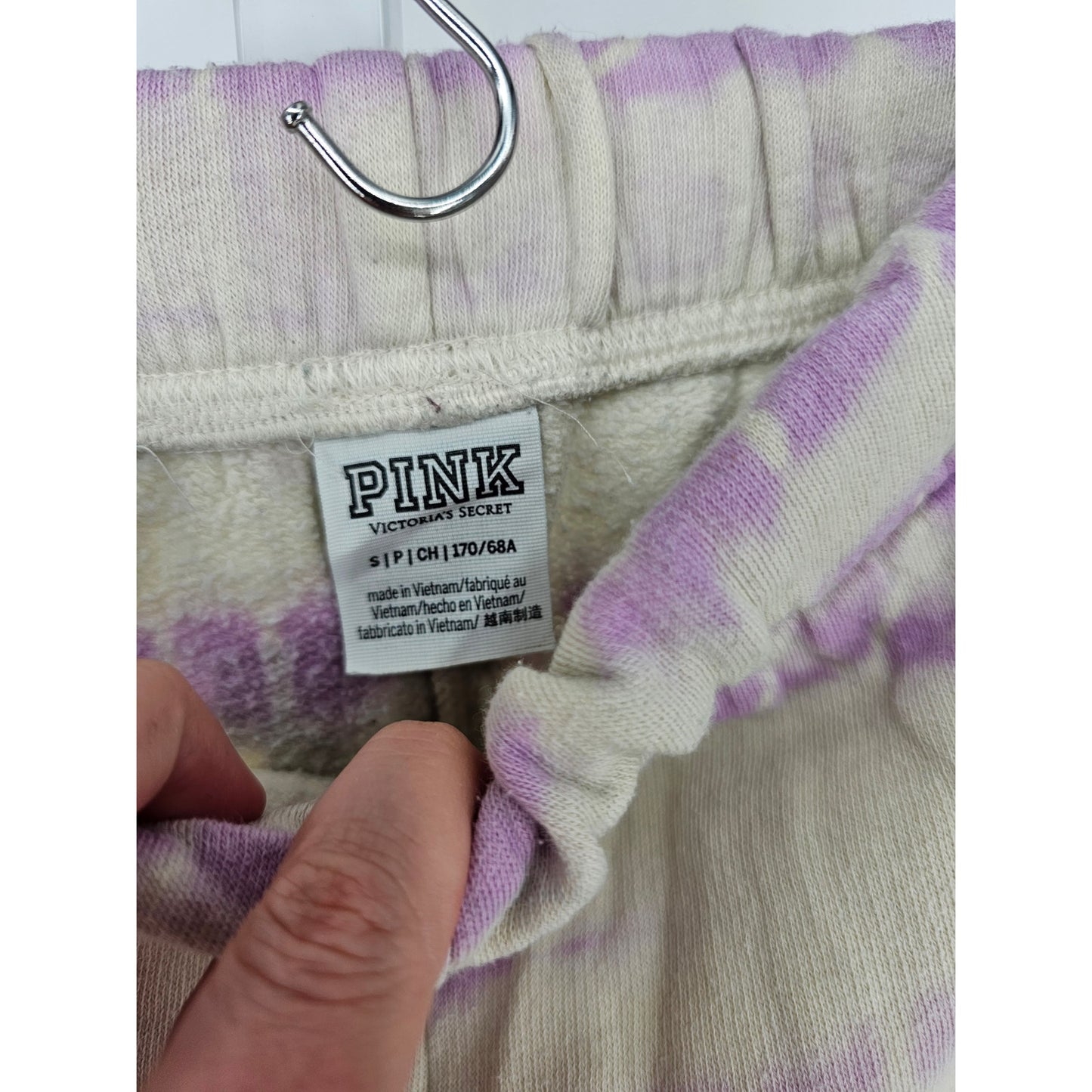 Pink By Victorias Secret Womens Sz S Lounge Shorts Purple Tie Dye Jogger Short