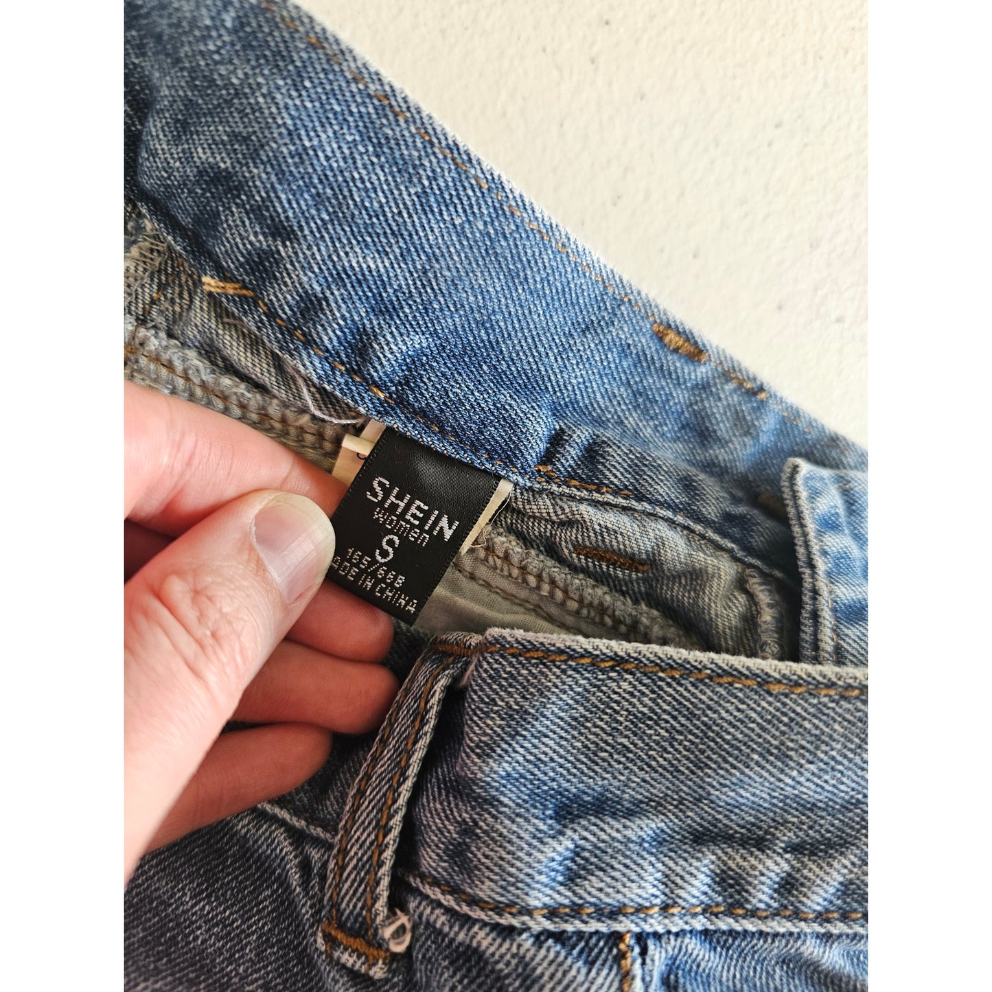 Shein Womens Sz S High Waist Cotton Denim Blue Jean Shorts