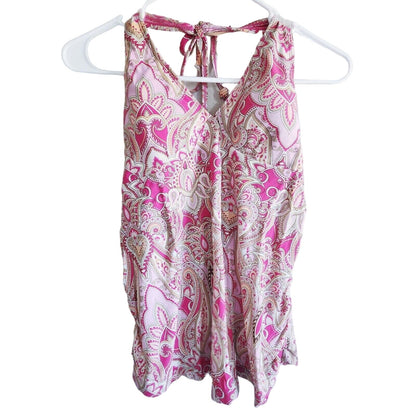 Old Navy Maternity Womens Sz S Tankini Swimsuit Top Pink Paisley