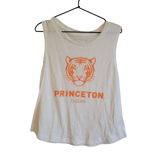 Princeton Tigers Womens Sz M Graphic Tank Top White Orange by Alma Mater