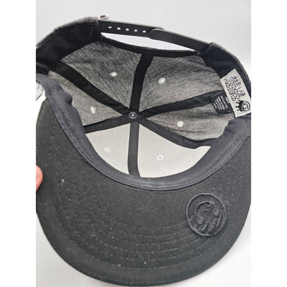Neff Mens Snapback Baseball Hat Cap Black Gray Embroidered