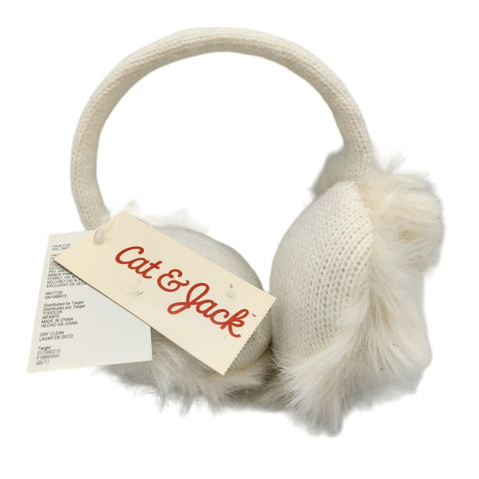 Cat & Jack Toddler Girls Earmuffs White Silver Star NEW