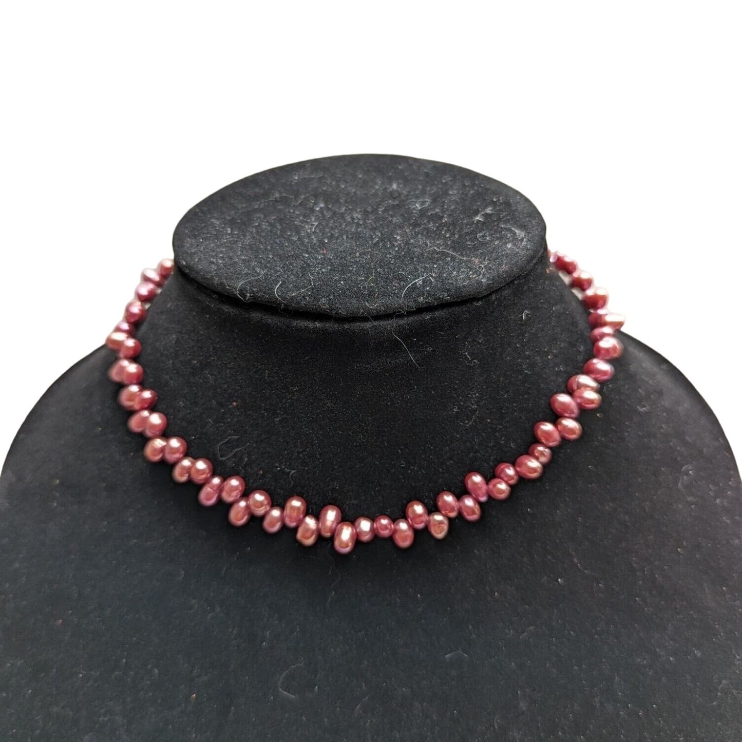 Vintage Blush Pink Beaded Pearl Necklace Choker Single Strand