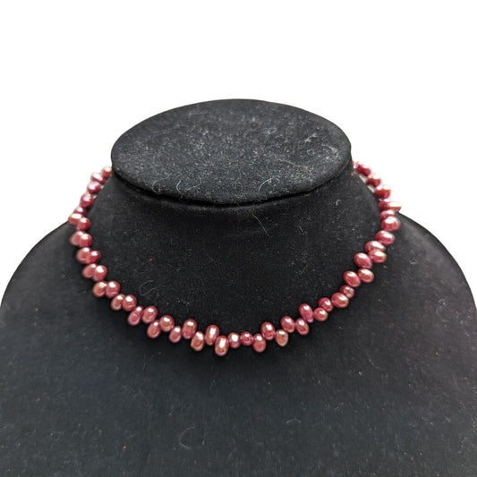 Vintage Blush Pink Beaded Pearl Necklace Choker Single Strand