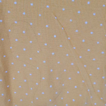 Sonoma Womens Sz M 100% Cotton Tank Top Yellow White Polka Dot Ribbed