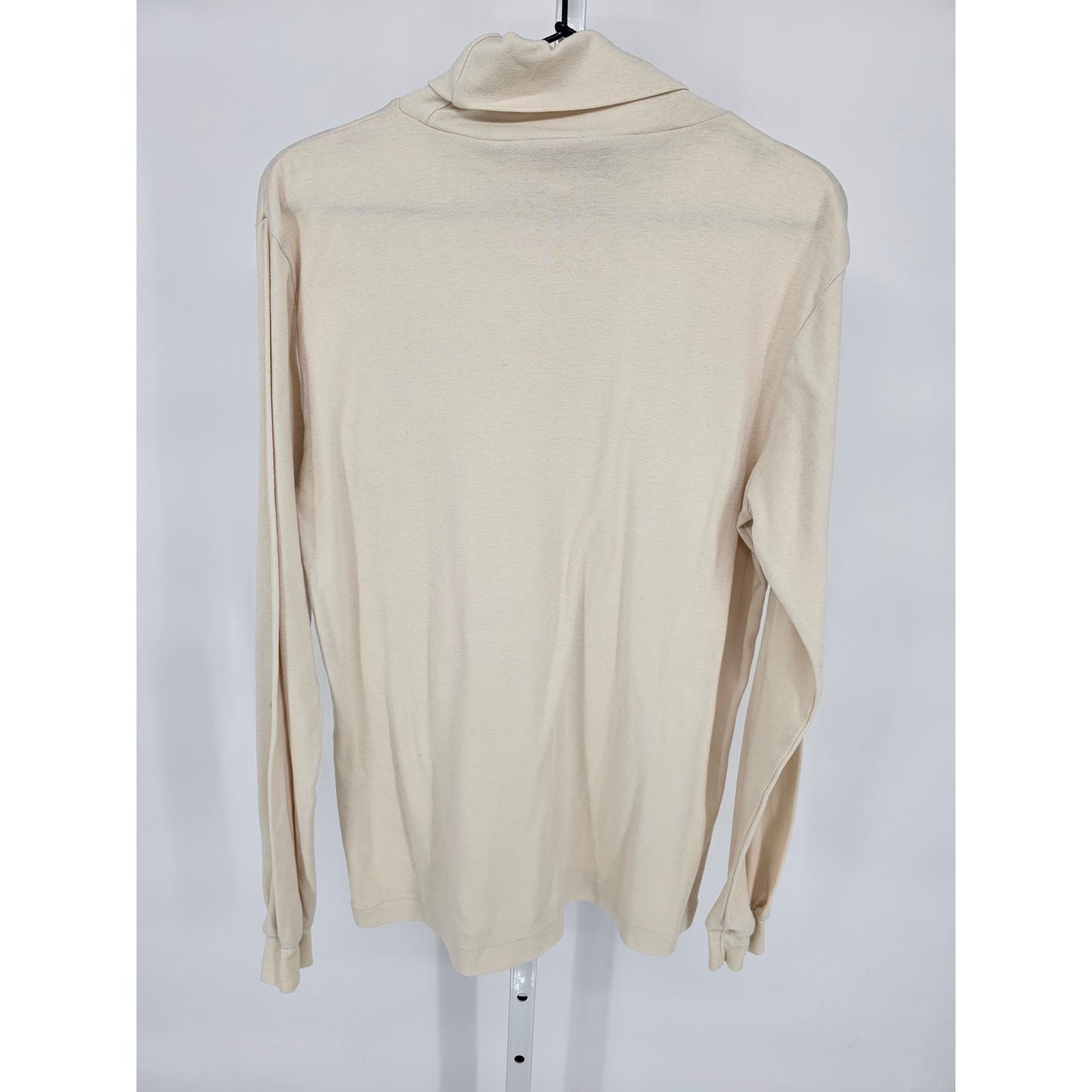 Vintage 1970s Cernie Womens Sz M Cream Turtleneck Top