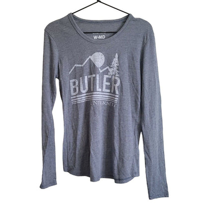 Butler University Womens Sz M Long Sleeve T Shirt by alma Mater Gray NEW