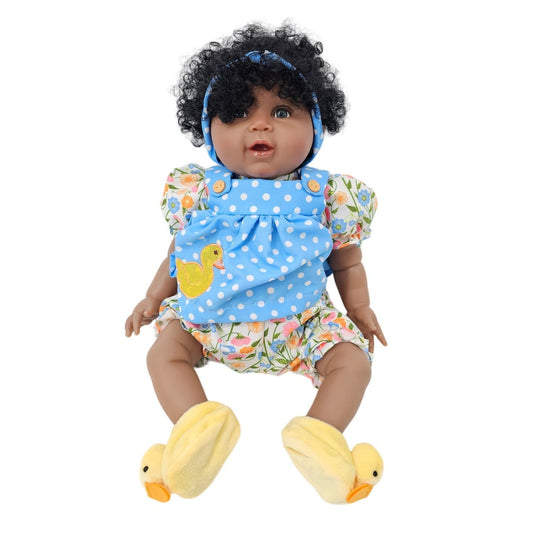 Ashton Drake Ping Lau Reborn Realistic Baby Doll African American Duck Outfit