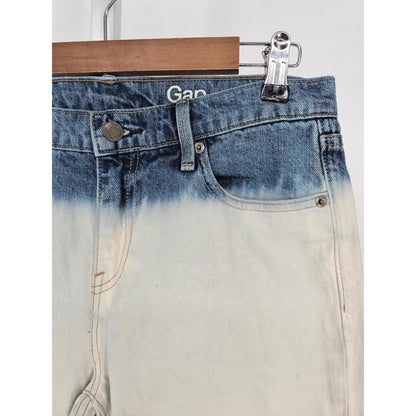 Gap Womens Sz 26 Original Best Girlfriend Blue Jeans Ombre Bleach Wash