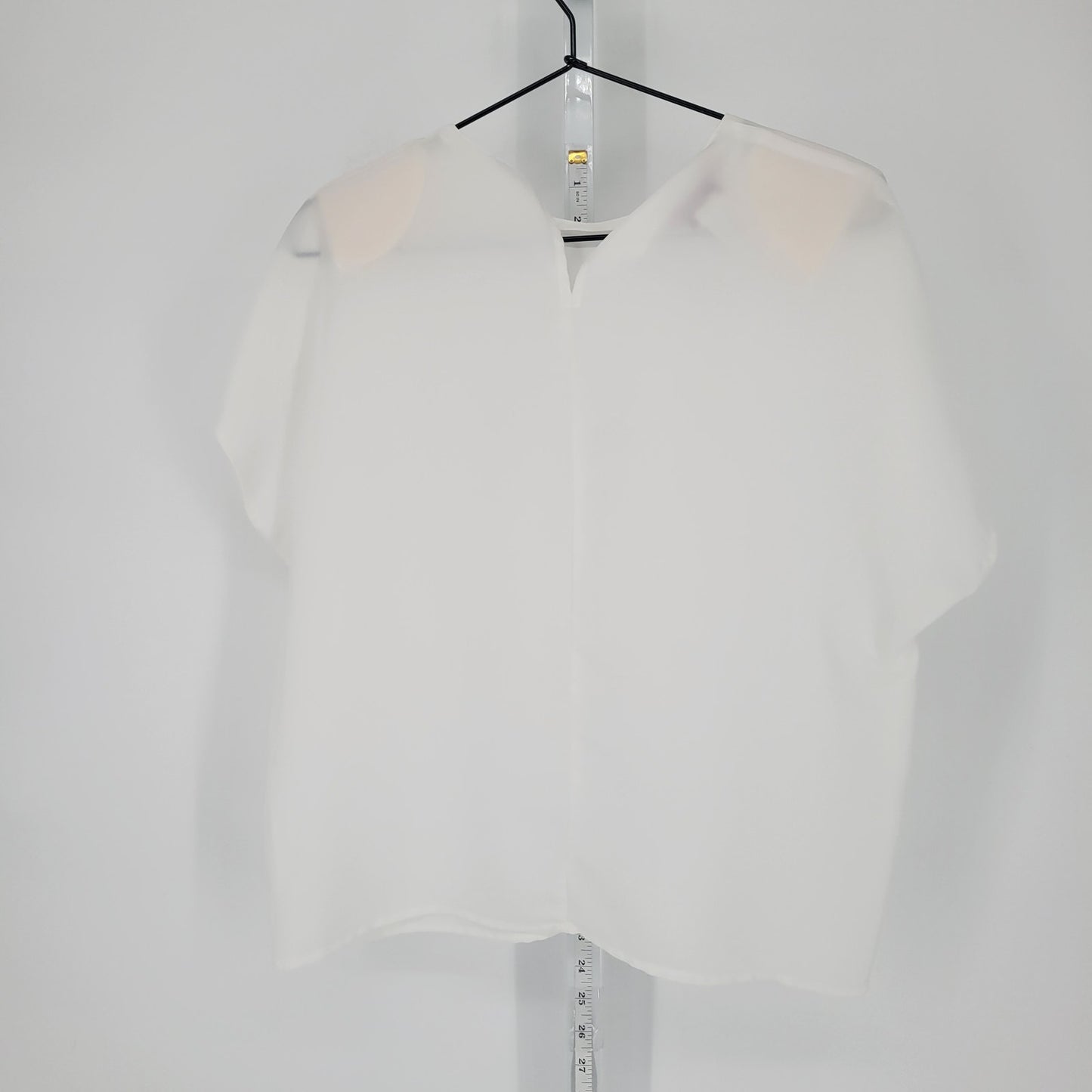 Vintage Sheridan Square Womens Sz M Short Sleeve Blouse Solid White