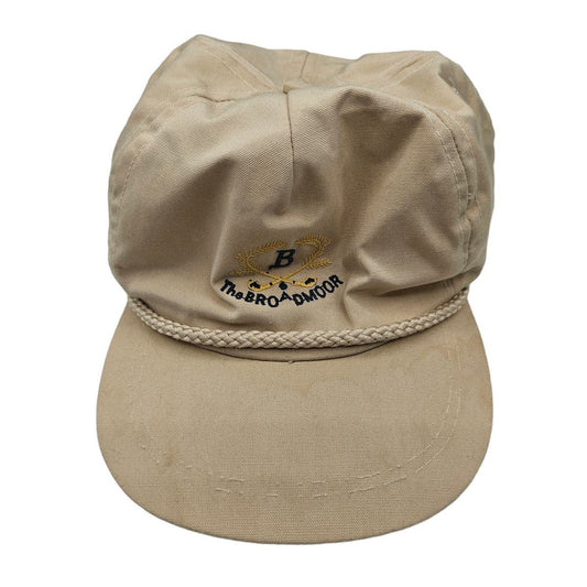 Vintage The Broadmoor Golf Club 1990s Dad Baseball Hat Beige Strapback Colorado