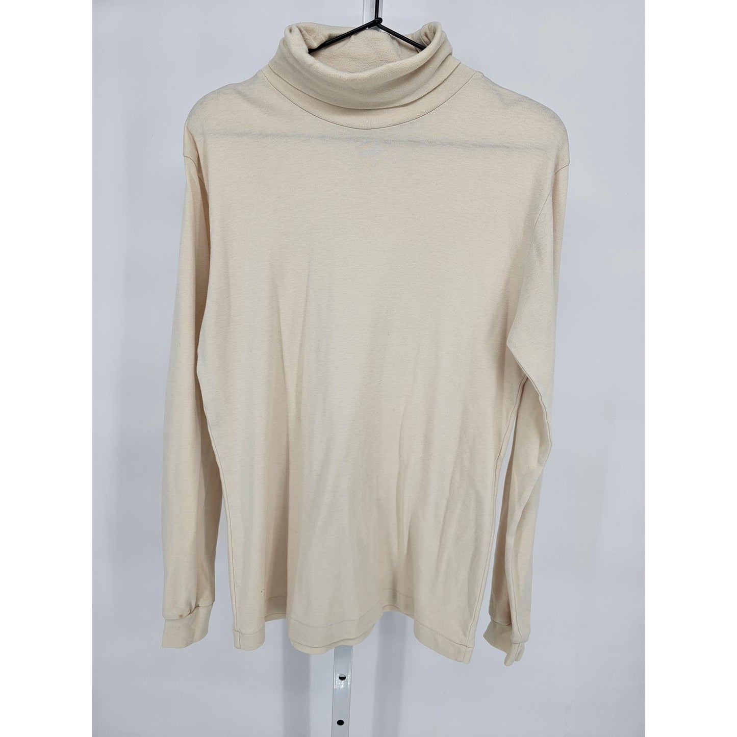 Vintage 1970s Cernie Womens Sz M Cream Turtleneck Top