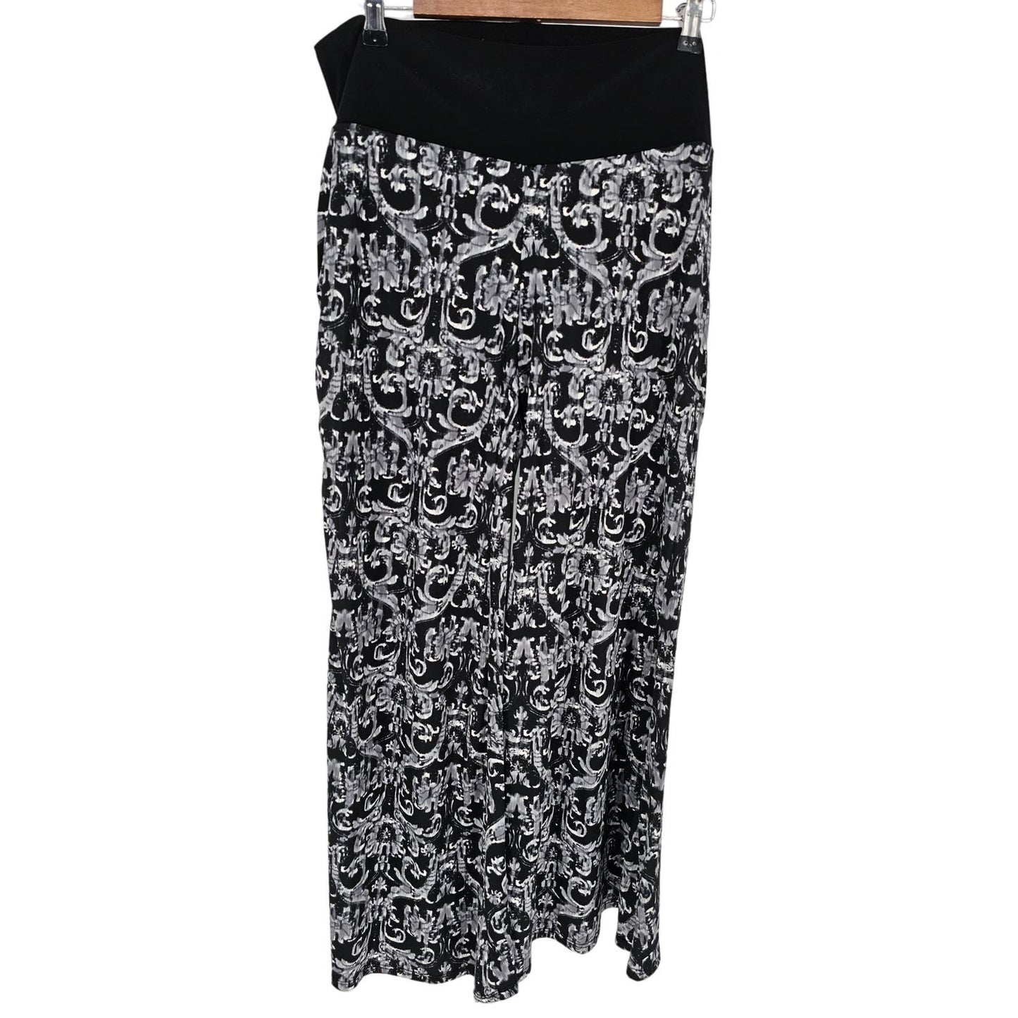 Candy Rain Womens Sz 2X Pull On High Waist Wide Leg Casual Pants Black White