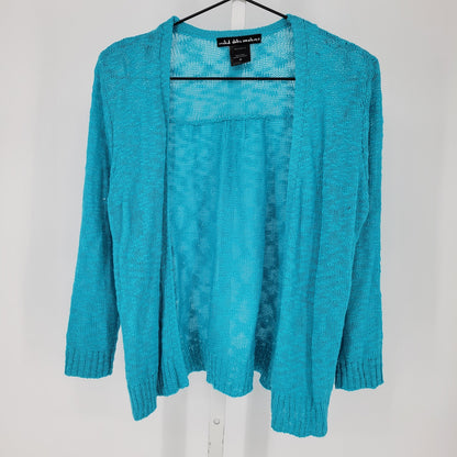 United States Sweaters Womens M Loose Fit Cardigan Sweater Loose Knit Teal Blue