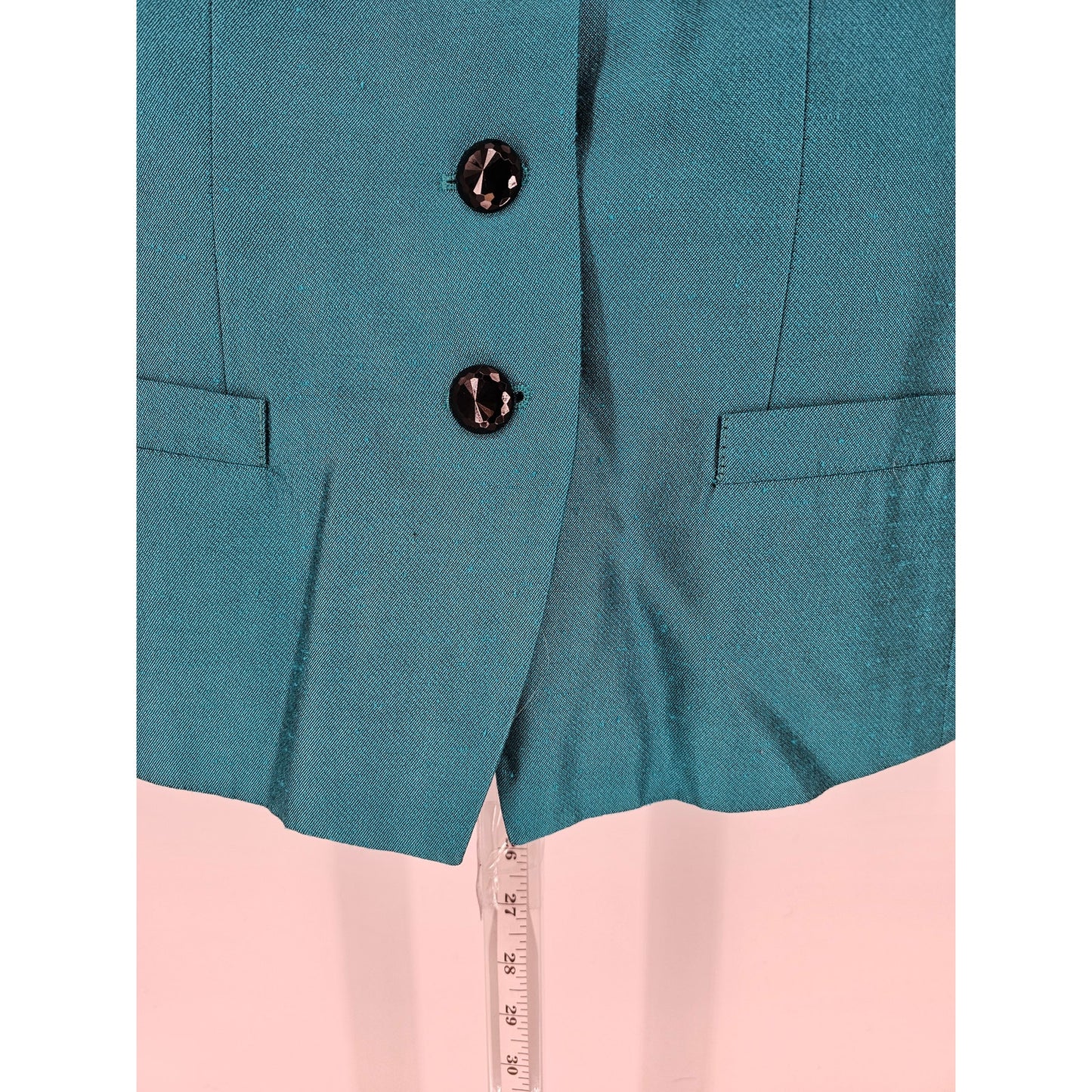 Vintage Kasper ASL Womens Sz 8 Teal Blue Blazer Jacket Career Formal