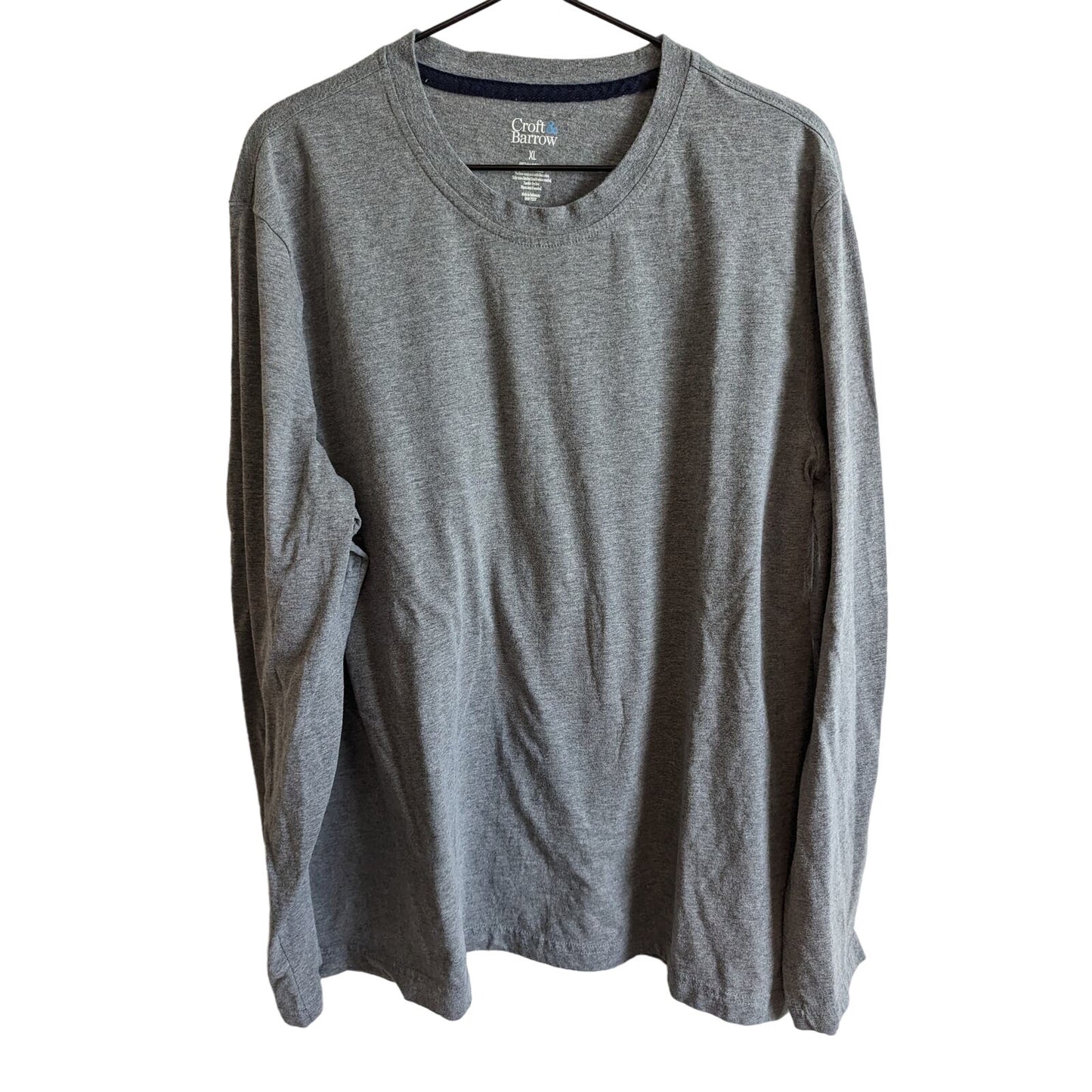 Croft & Barrow Mens Sz XL Long Sleeve T Shirt Solid Gray