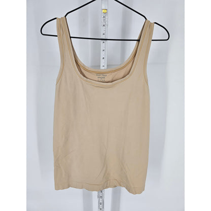 White House Black Market Womens Sz M Tank Top Light Tan Beige Scoop Neck