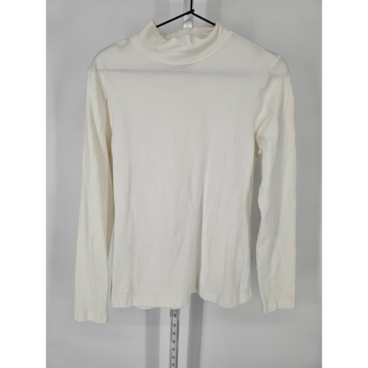 Croft & Barrow Womens Sz M Long Sleeve T Shirt White Cotton Blend