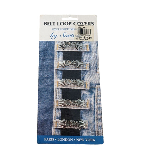 Vintage 1980s Belt Loop Covers by Surtoni Metal Set of 5 NEW