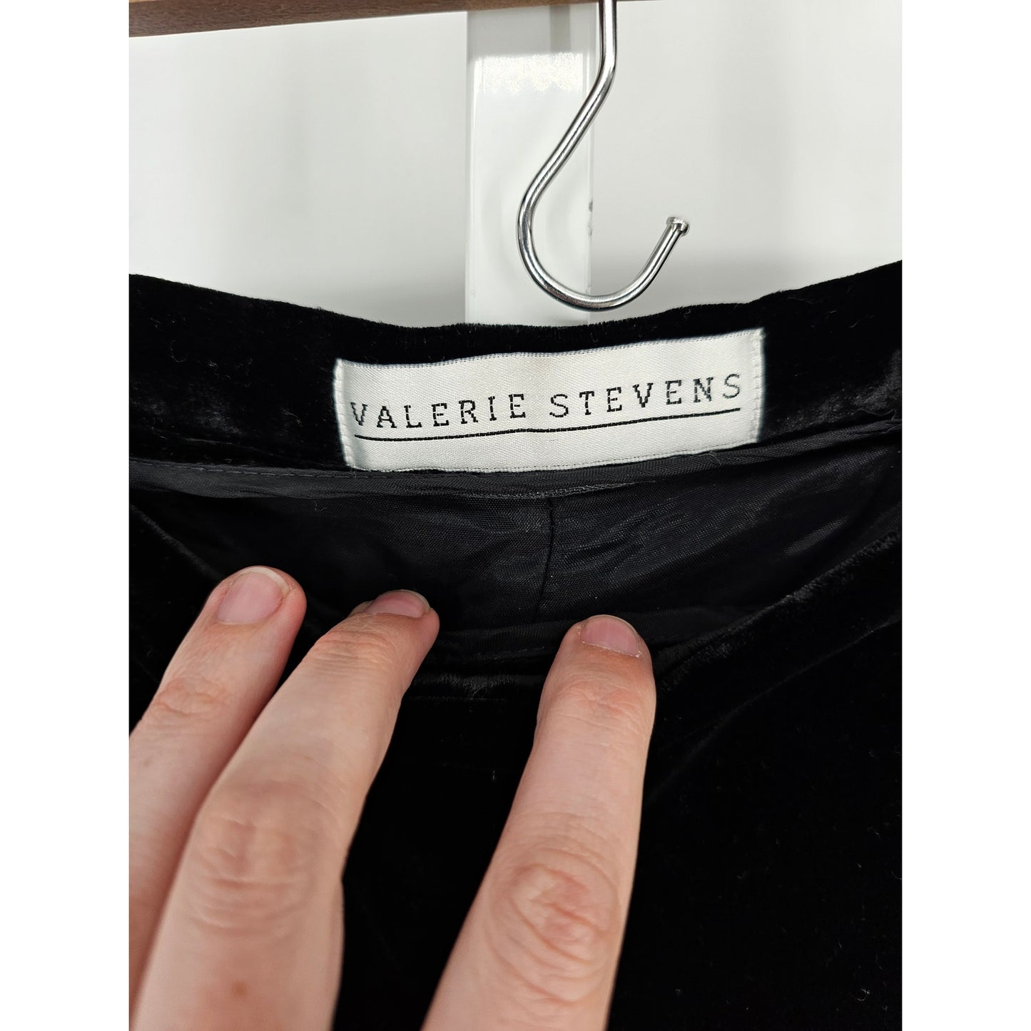 Valerie Stevens Womens Sz 8 Silk Blend Pull On Dress Pants Black Velvet Formal