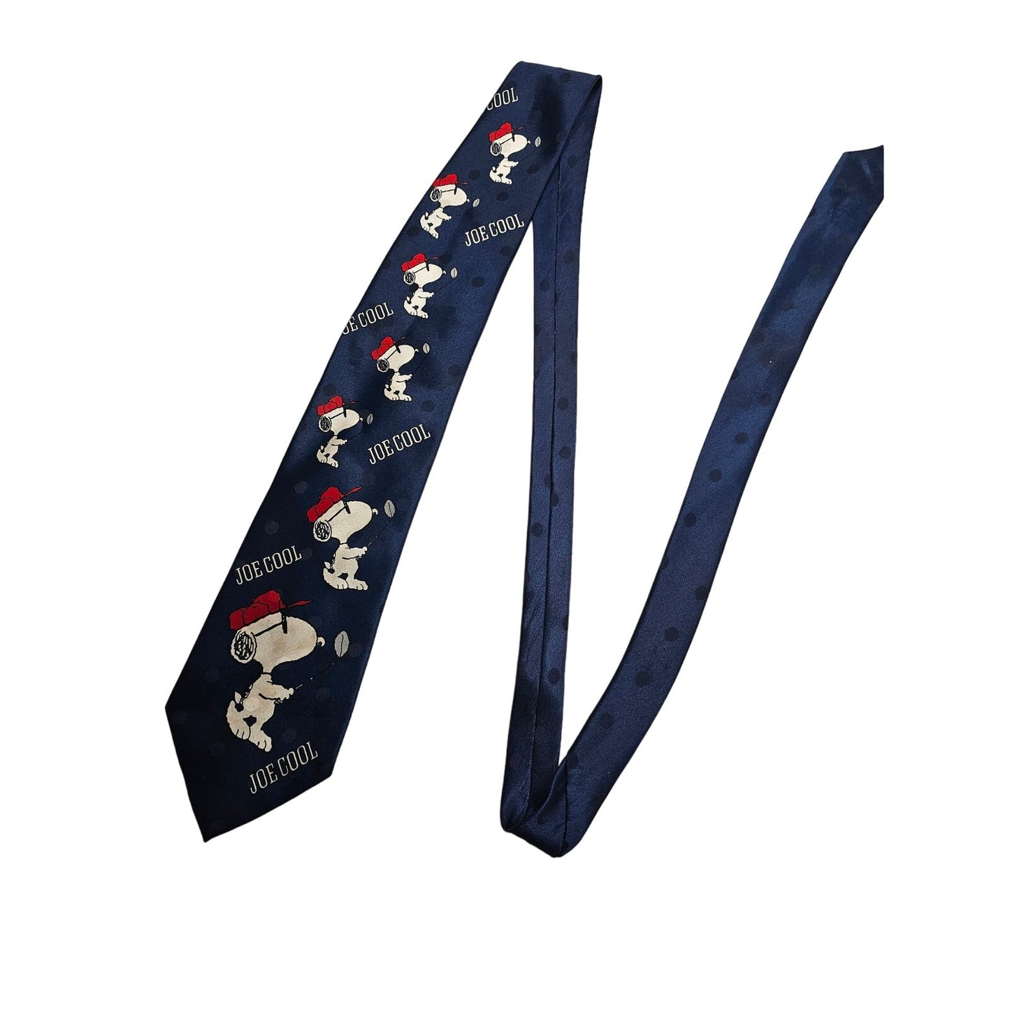 Vintage Y2K Peanuts Joe Cool Mens Blue Tie Necktie Snoopy Golfing Cervantes