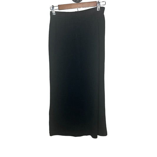 Karen Lessly Womens Petite PS Modest Maxi Skirt Black Acrylic Vintage