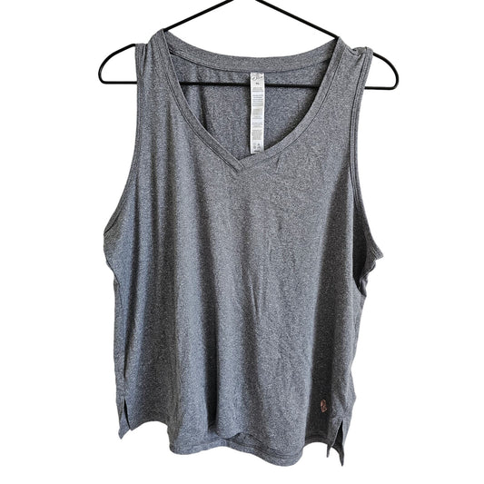 Ellie Womens Sz XL Athletic Tank Top Dark Gray V Neck Loose Fit