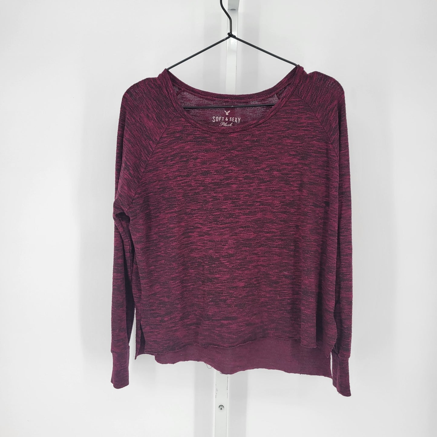 American Eagle Womens Sz XS Soft & Sexy Long Sleeve T Shirt Purple Red